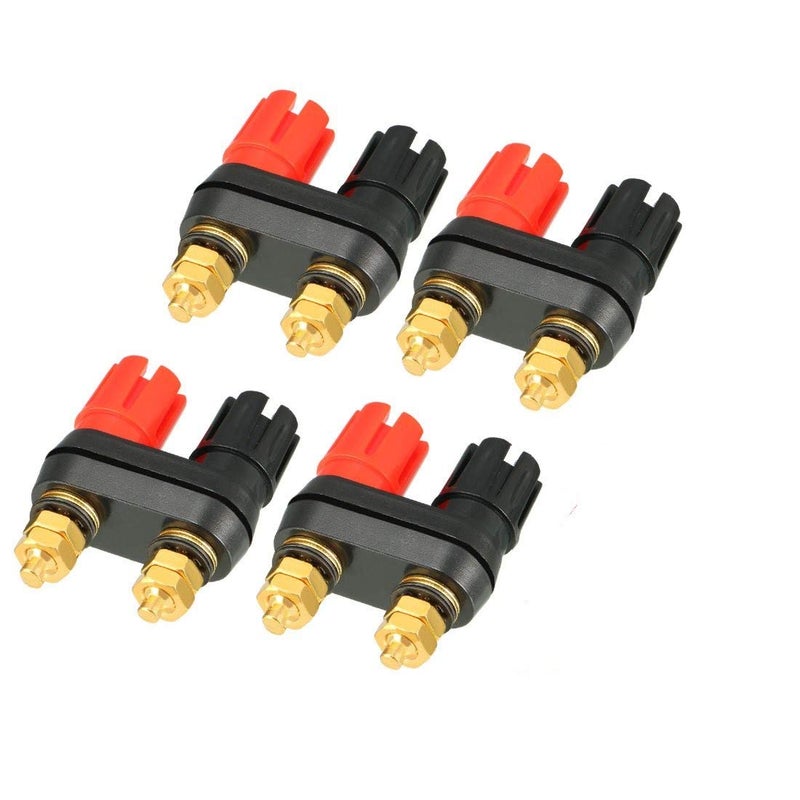 bnafes 4 Pack Dual 4mm Banana Plug Jack Socket Binding Post for Speaker Amplifier Terminal - Image 1